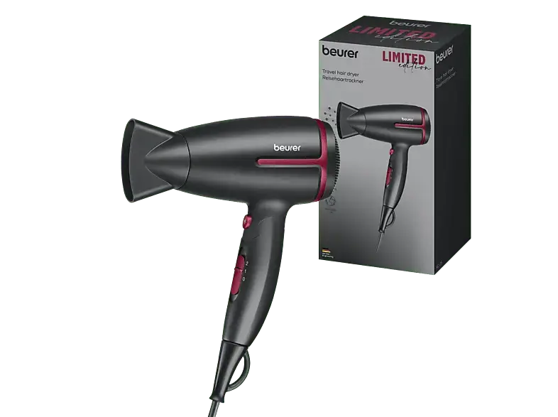 Beurer 105.38 HC25 Limited Edition Reisehaartrockner Schwarz/Cherry (1600 Watt)
