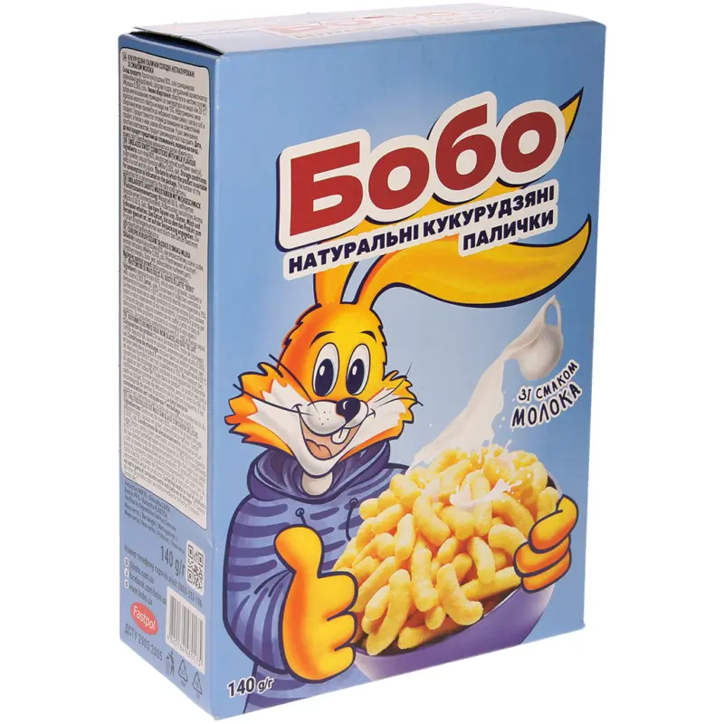 Maisknabbererzeugnis - Bobo - S&uuml;&szlig;e Maisst&auml;bchen mit Milchgeschmack.