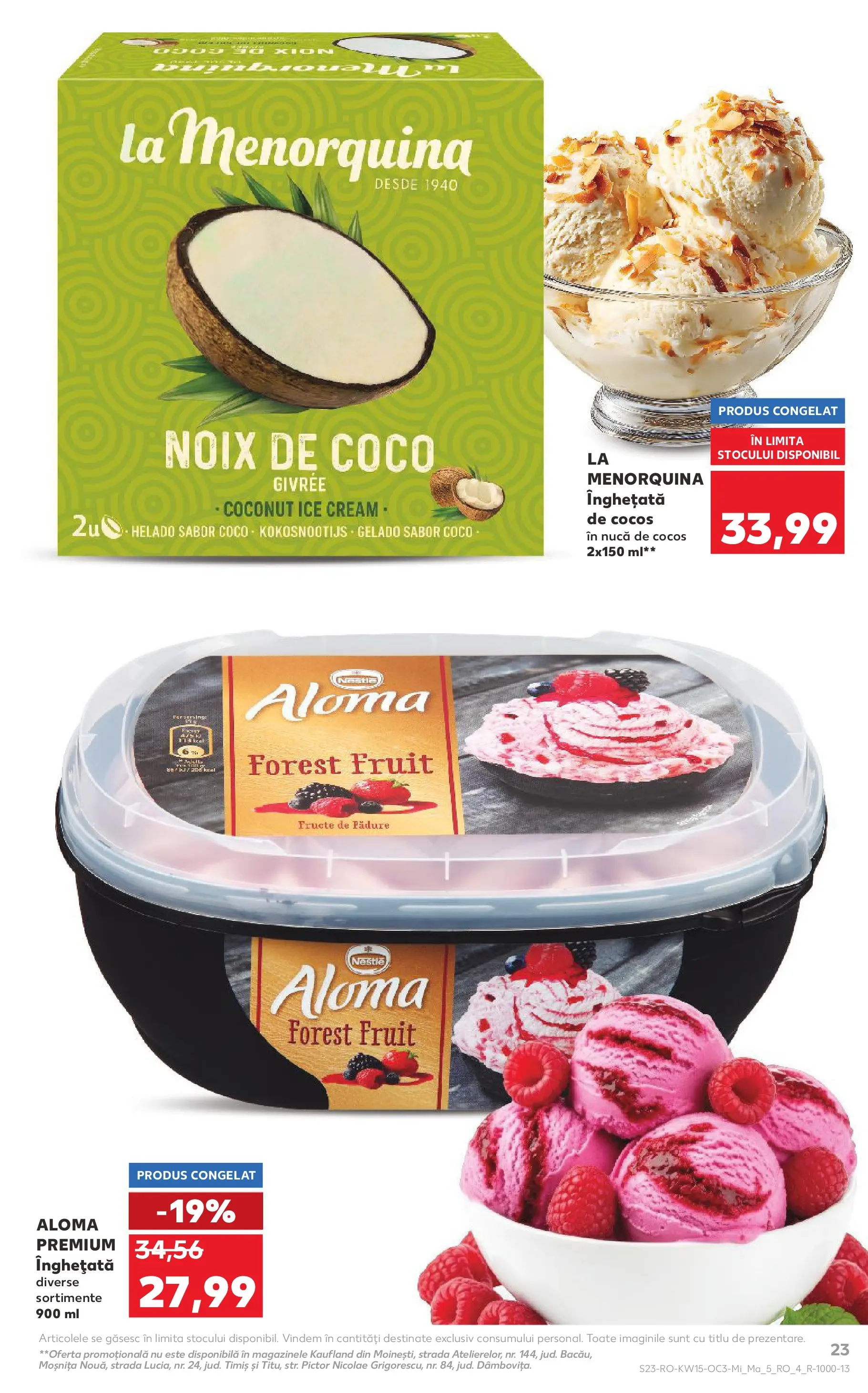 Kaufland Alexandria 08.04.2026 - Revista si Oferta | Pagină: 23 | Produse: Înghețată, Fructe