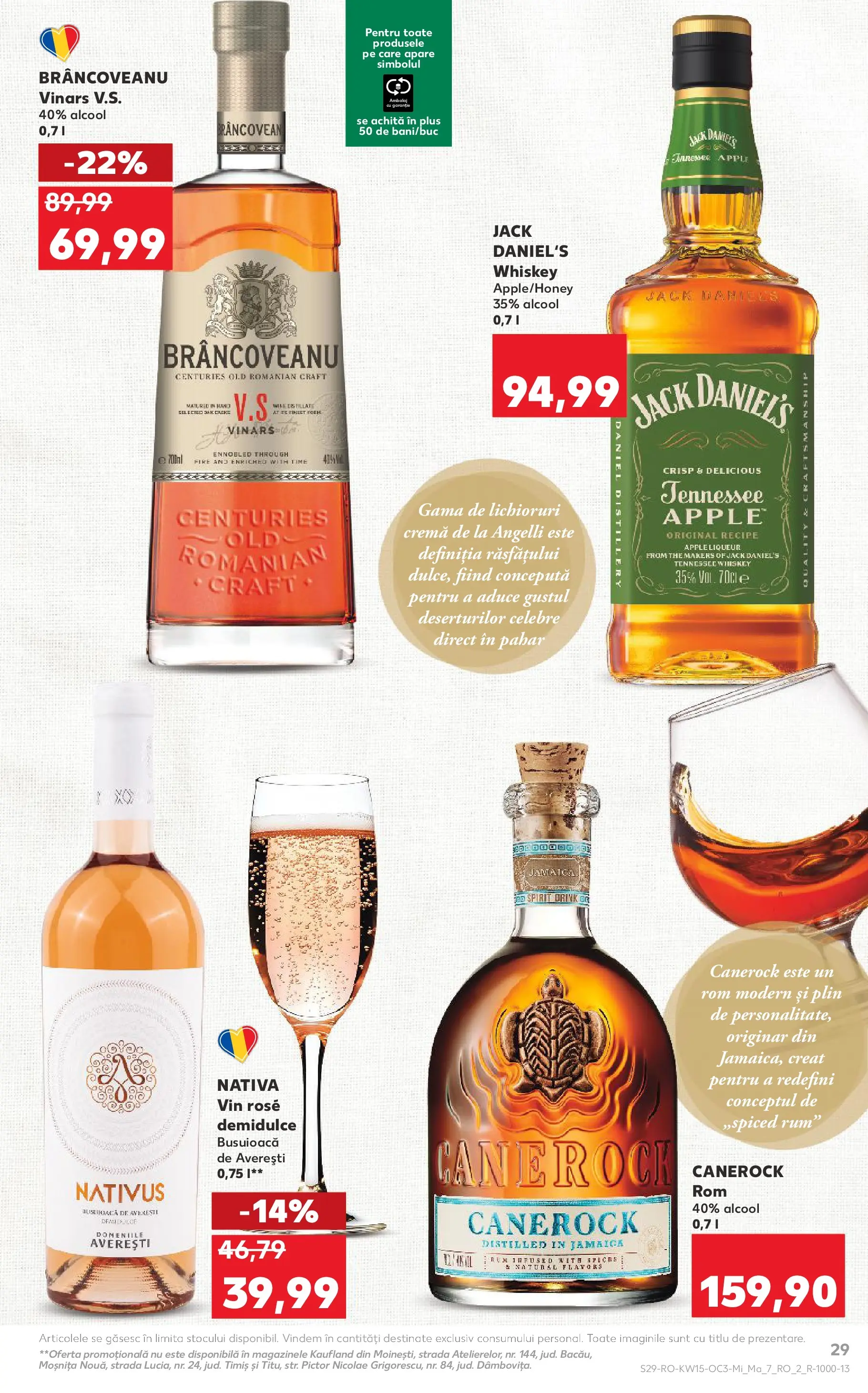 Kaufland Alexandria 08.04.2026 - Revista si Oferta | Pagină: 29 | Produse: Cremă, Vin, Rom, Whiskey