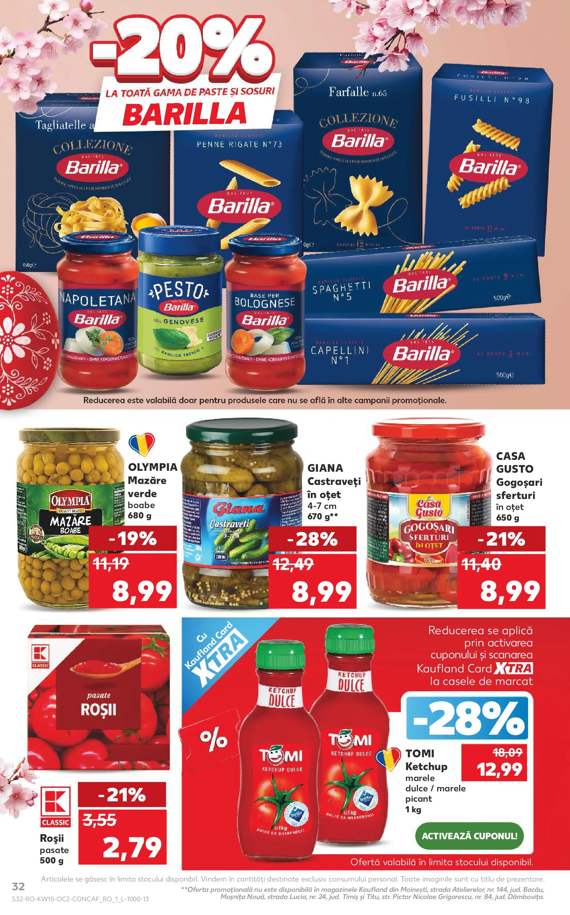 Kaufland Domnesti 08.04.2026 - Revista si Oferta | Pagină: 32 | Produse: Oțet, Paste, Ketchup, Sos