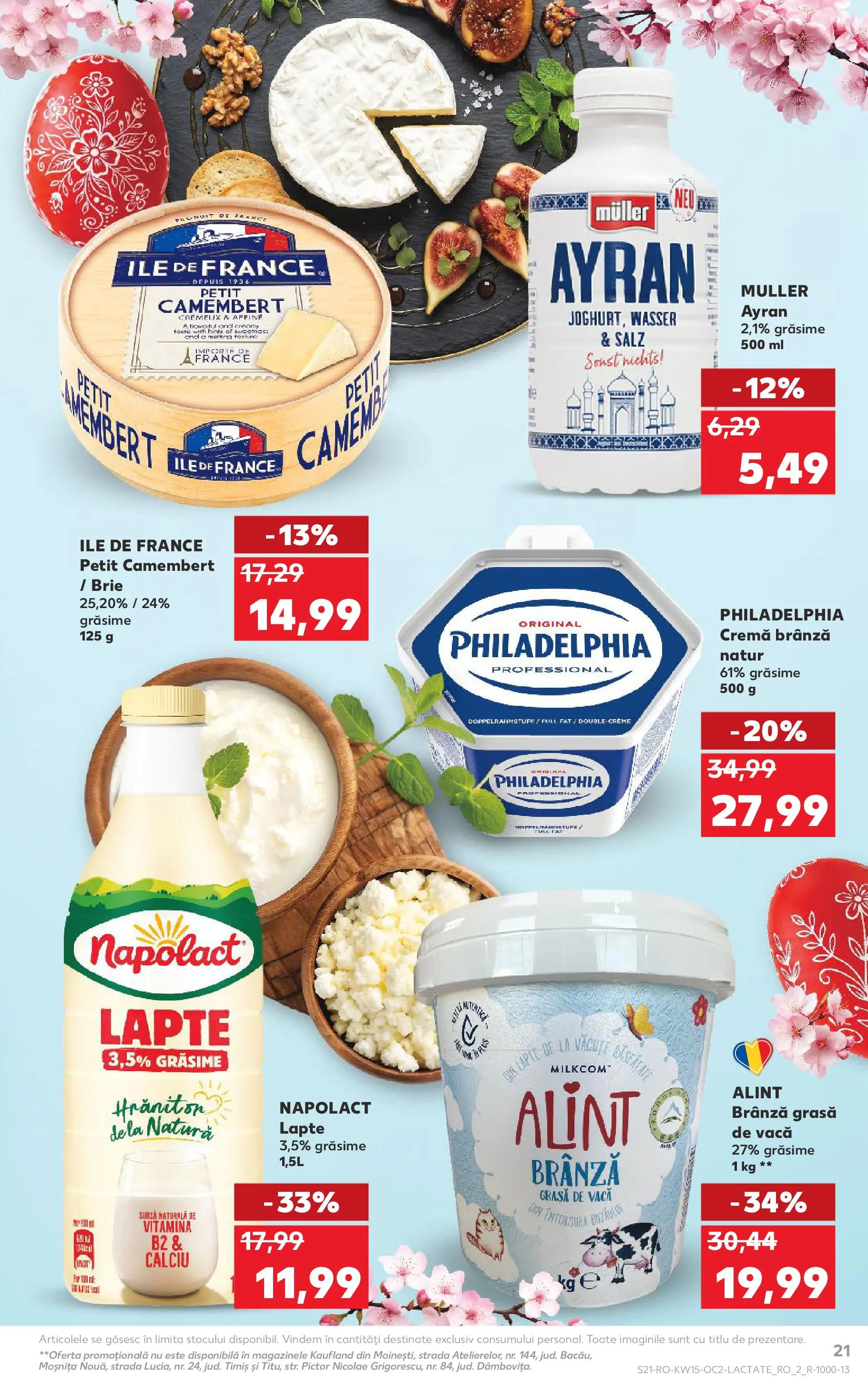 Kaufland Domnesti 08.04.2026 - Revista si Oferta | Pagină: 21 | Produse: Lapte, Brânză, Cremă