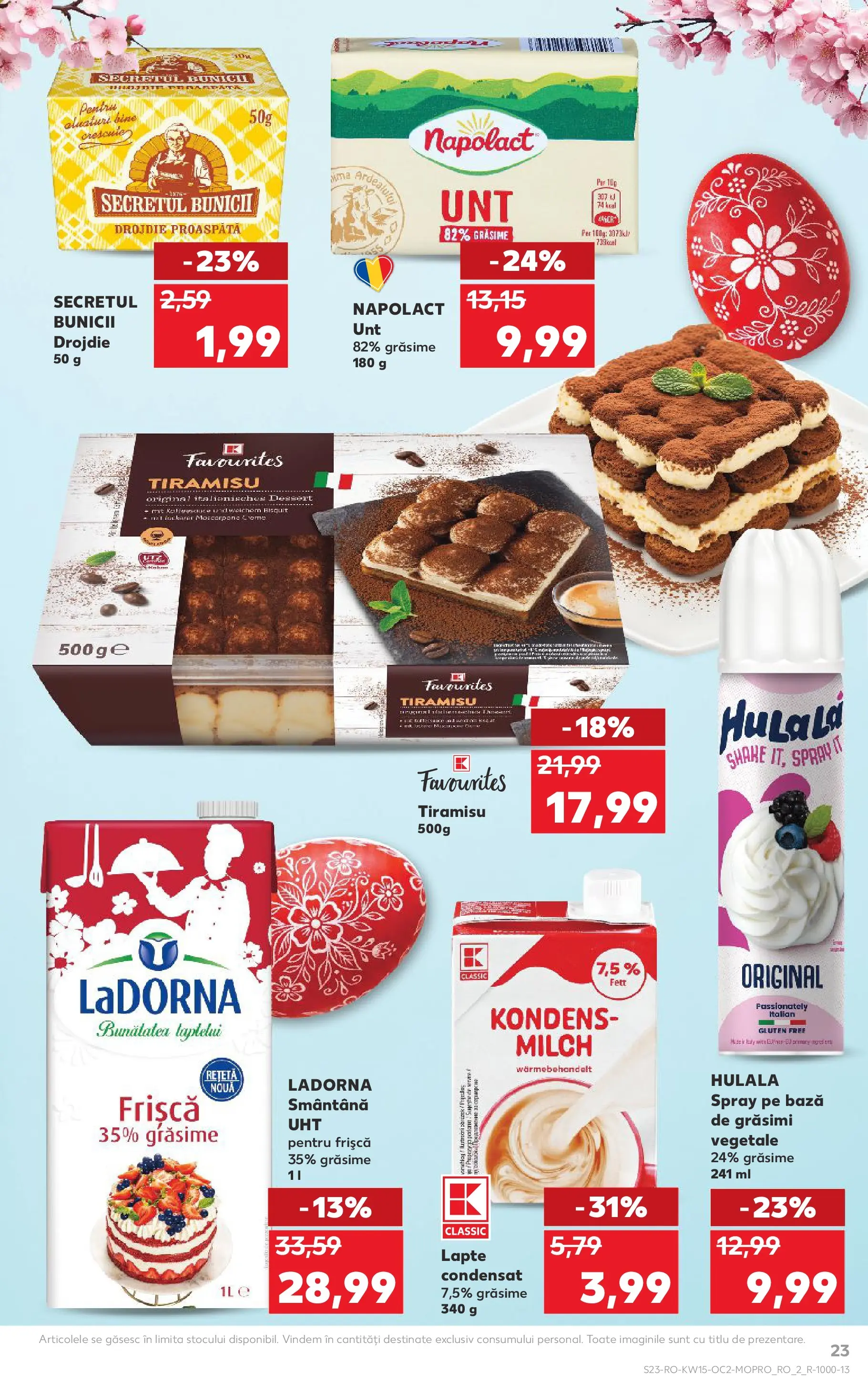Kaufland Domnesti 08.04.2026 - Revista si Oferta | Pagină: 23 | Produse: Unt, Tiramisu, Frișcă, Mascarpone