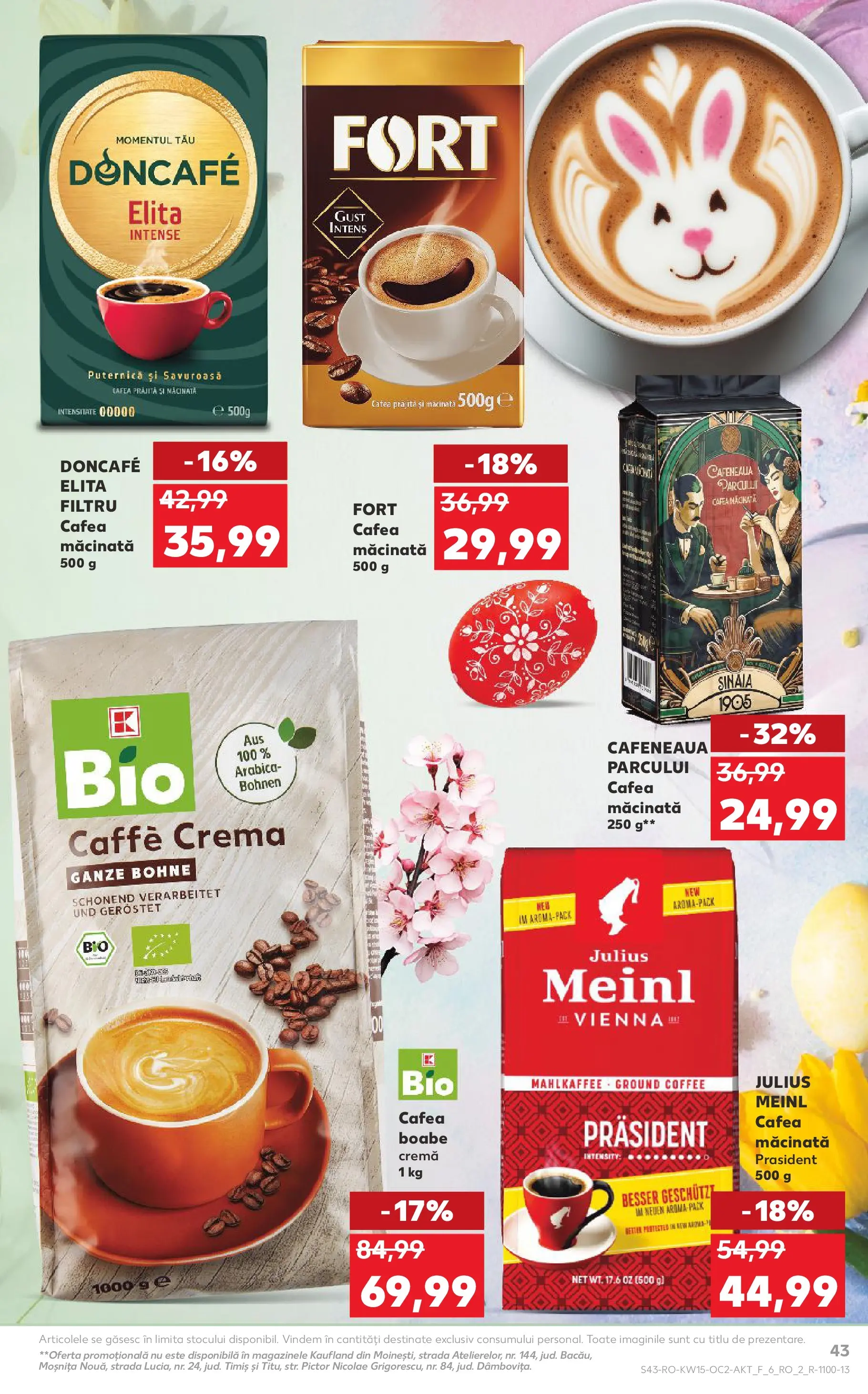 Kaufland Bârlad 08.04.2026 - Revista si Oferta | Pagină: 43 | Produse: Şerit ödül, Cremă, Cafea