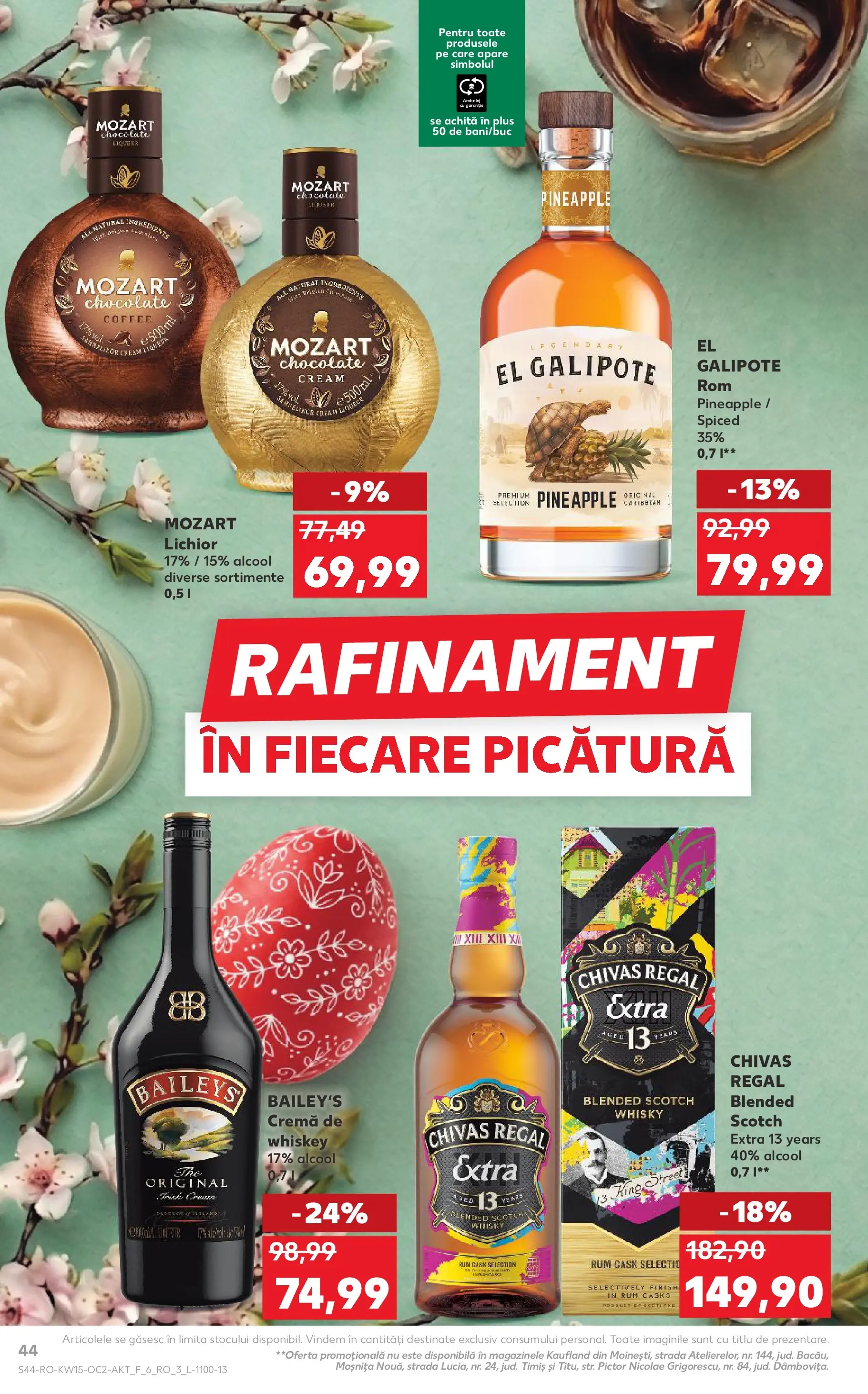 Kaufland Bârlad 08.04.2026 - Revista si Oferta | Pagină: 44 | Produse: Lichior, Cremă, Rom, Whiskey