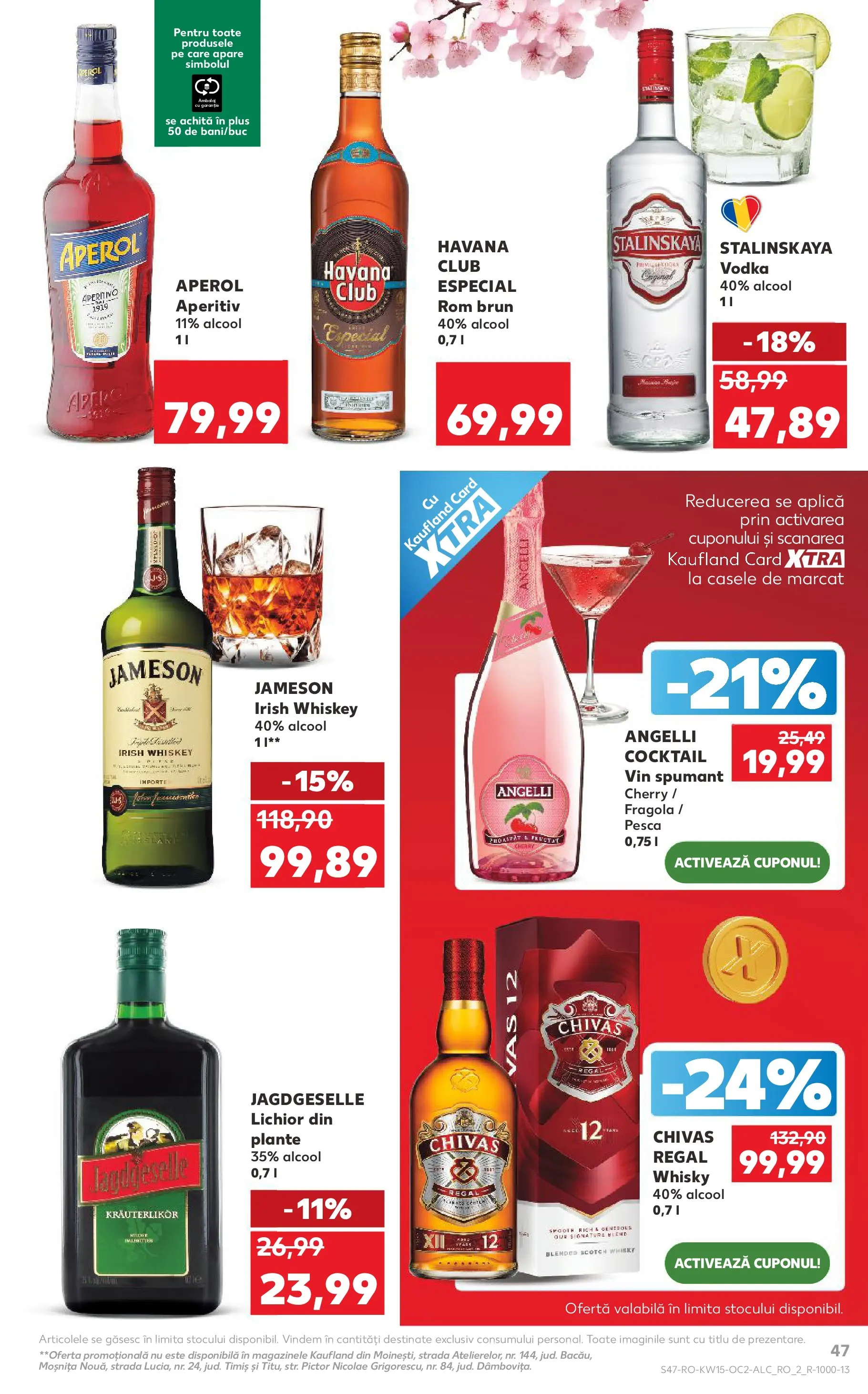 Kaufland Domnesti 08.04.2026 - Revista si Oferta | Pagină: 47 | Produse: Lichior, Rom, Vodka, Aperol