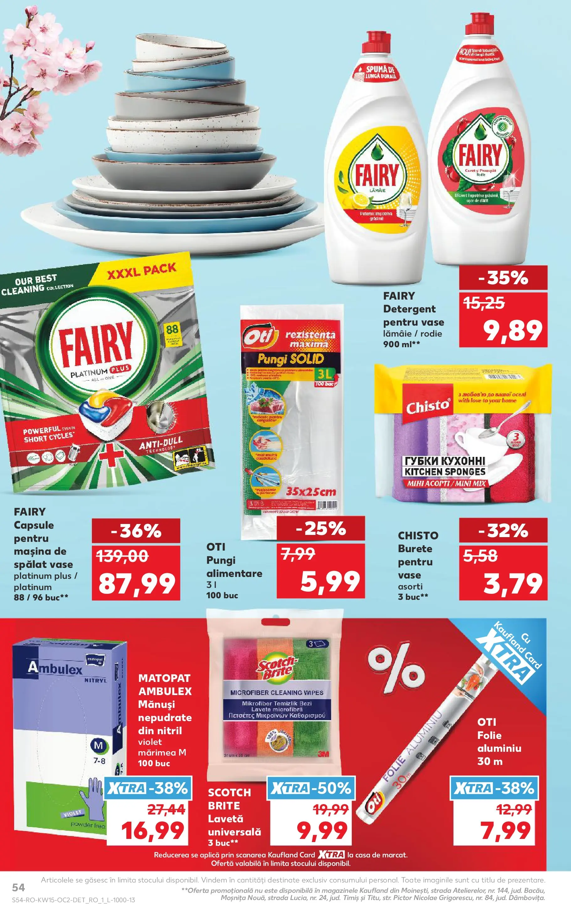 Kaufland Domnesti 08.04.2026 - Revista si Oferta | Pagină: 54 | Produse: Mănuși, Burete, Detergent, Lămâie