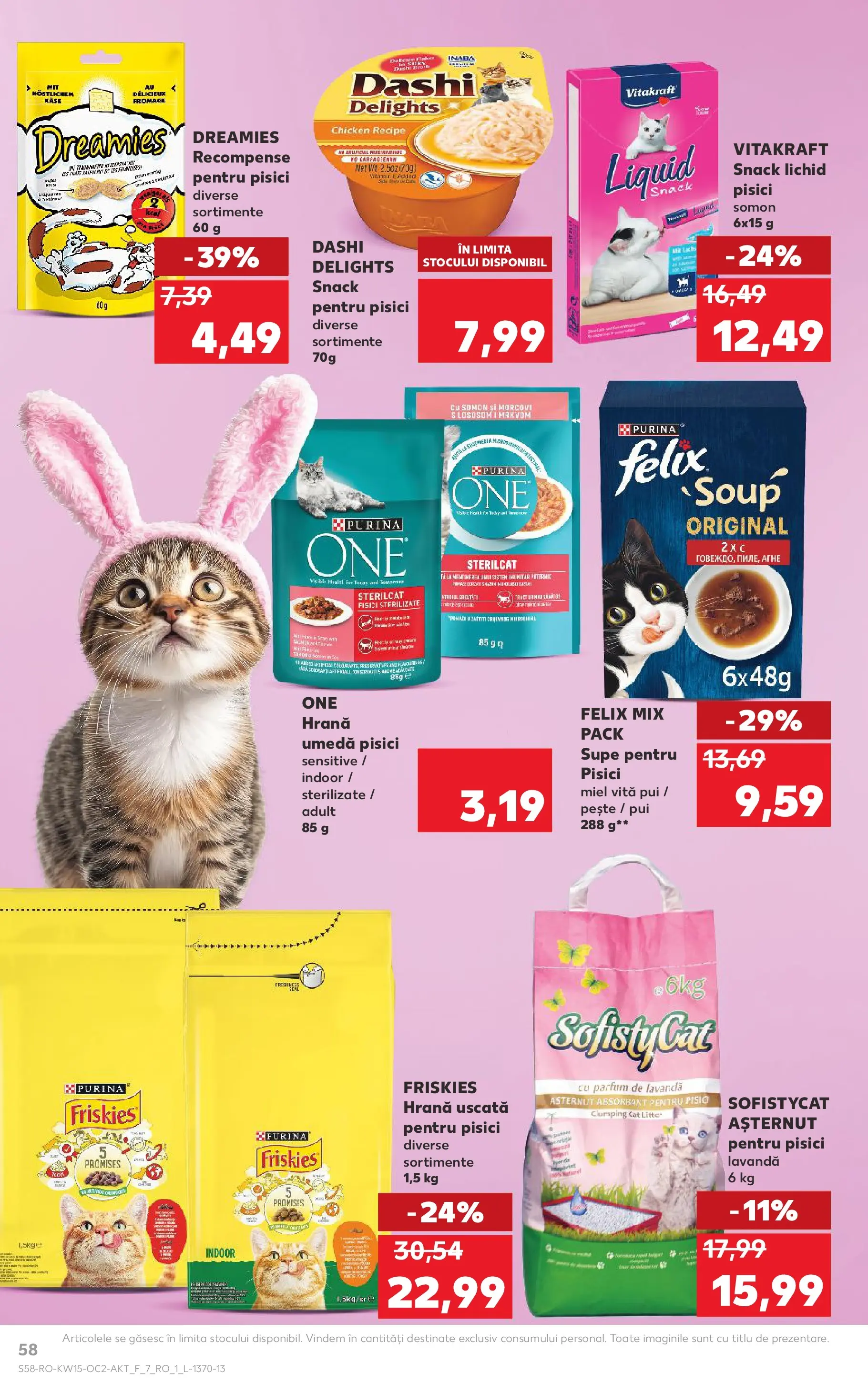 Kaufland Codlea 08.04.2026 - Revista si Oferta | Pagină: 58 | Produse: Hacıyatmaz Kedi Oyuncağı, Parfum, Pește
