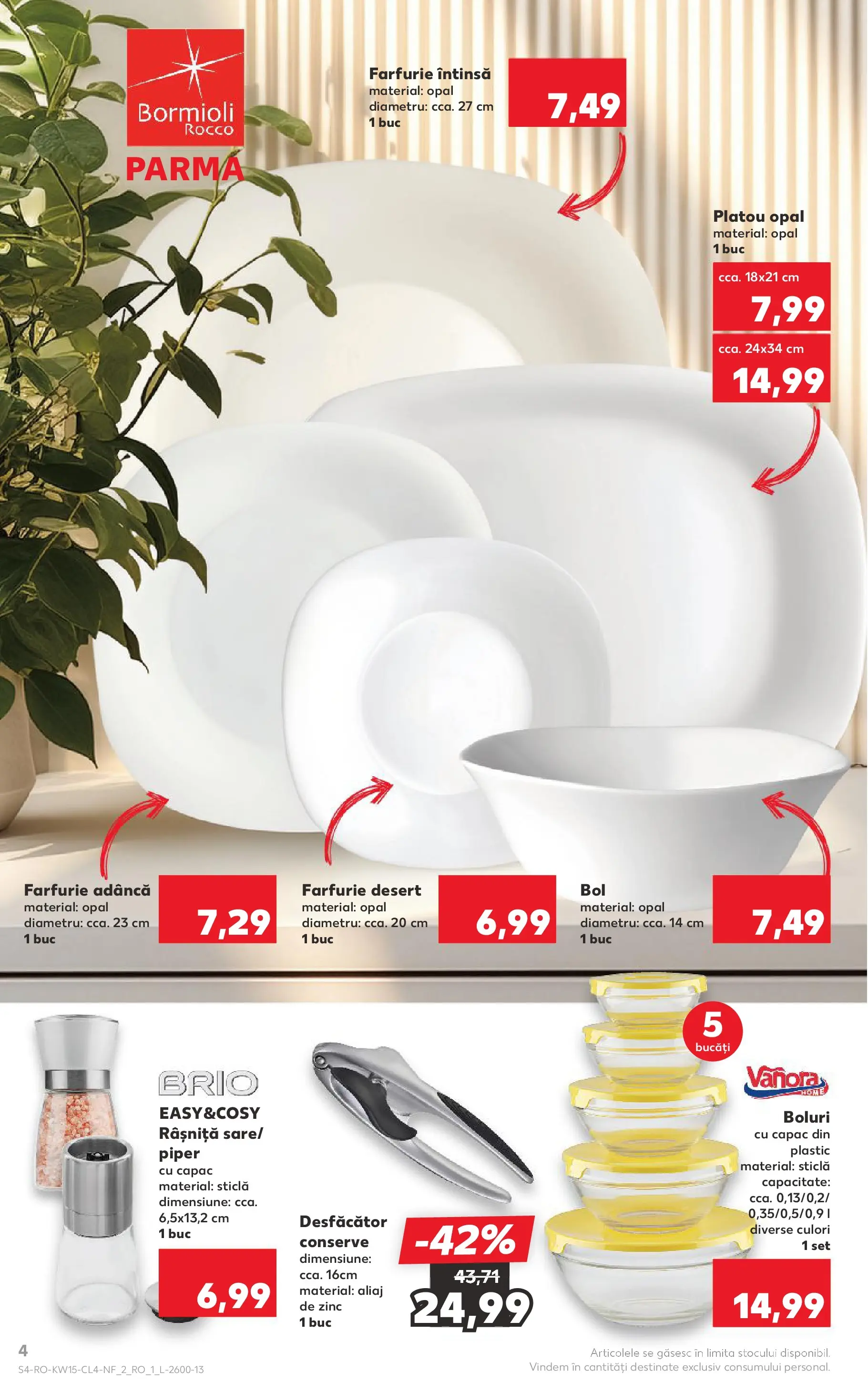 Kaufland Domnesti 07.04.2026 - Revista si Oferta | Pagină: 4 | Produse: Bol, Farfurie, Piper