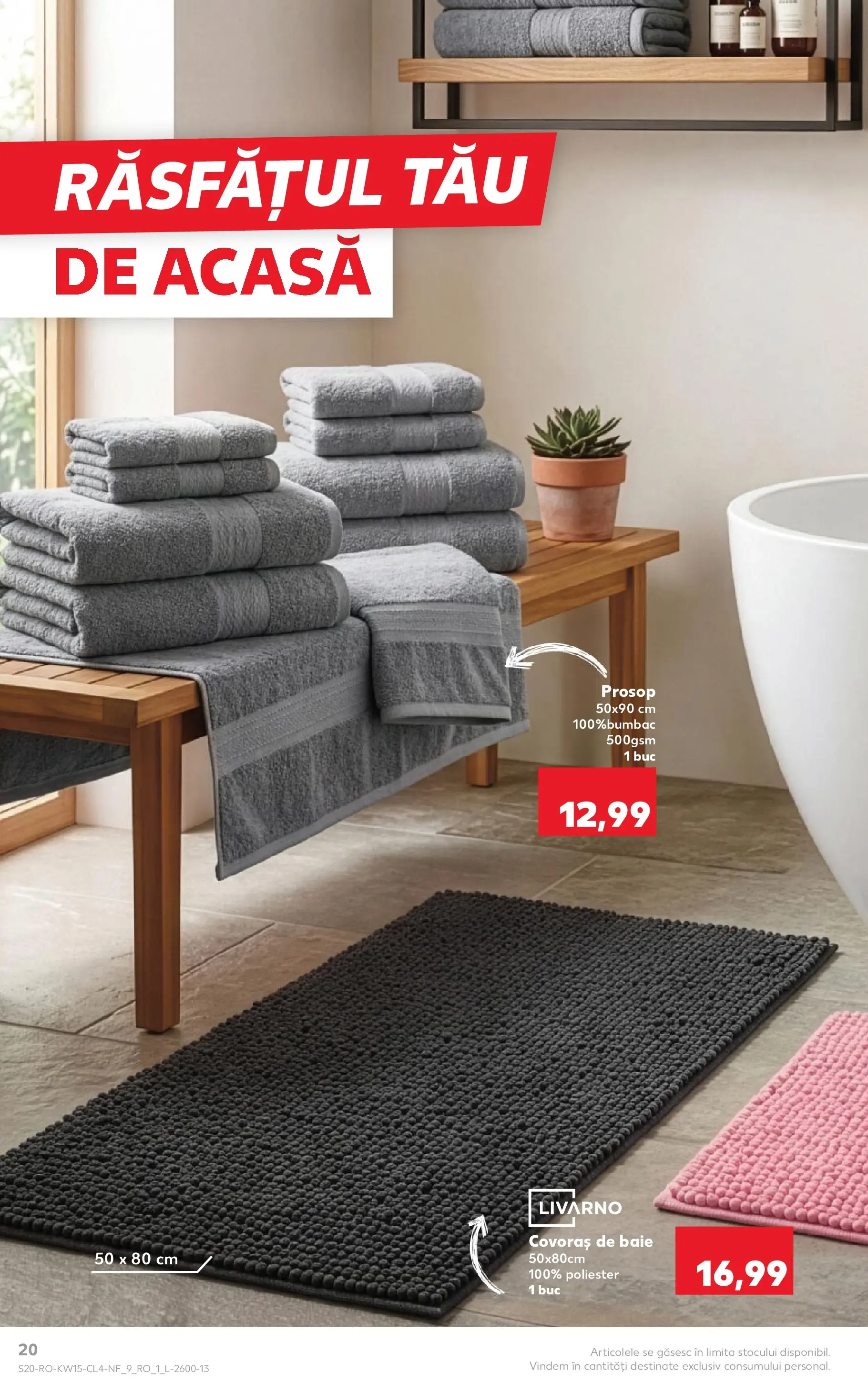 Kaufland Domnesti 07.04.2026 - Revista si Oferta | Pagină: 20 | Produse: Covoraș de baie