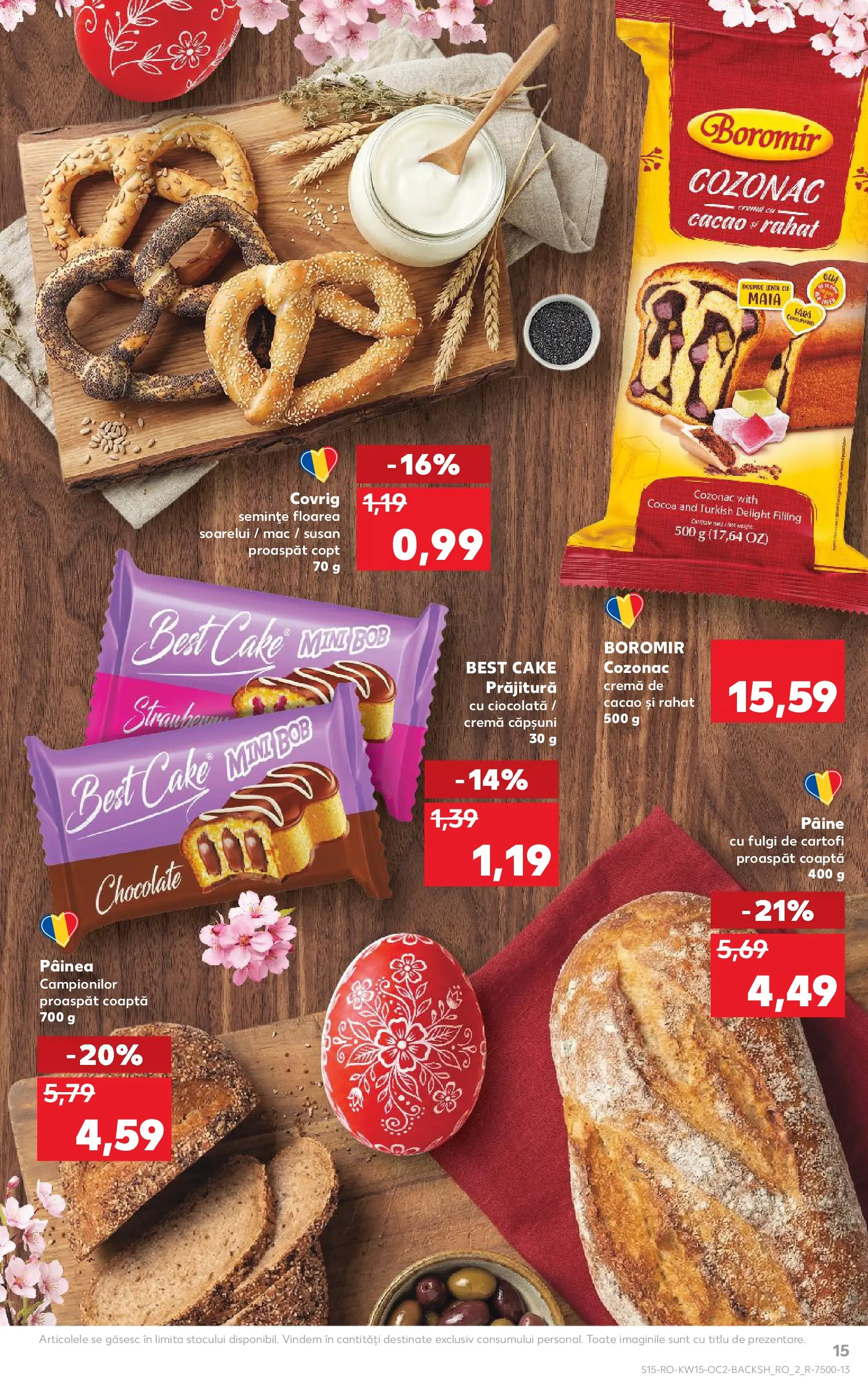 Kaufland Viseu de Sus 08.04.2026 - Revista si Oferta | Pagină: 15 | Produse: Prăjitură, Semințe, Cremă, Căpșuni