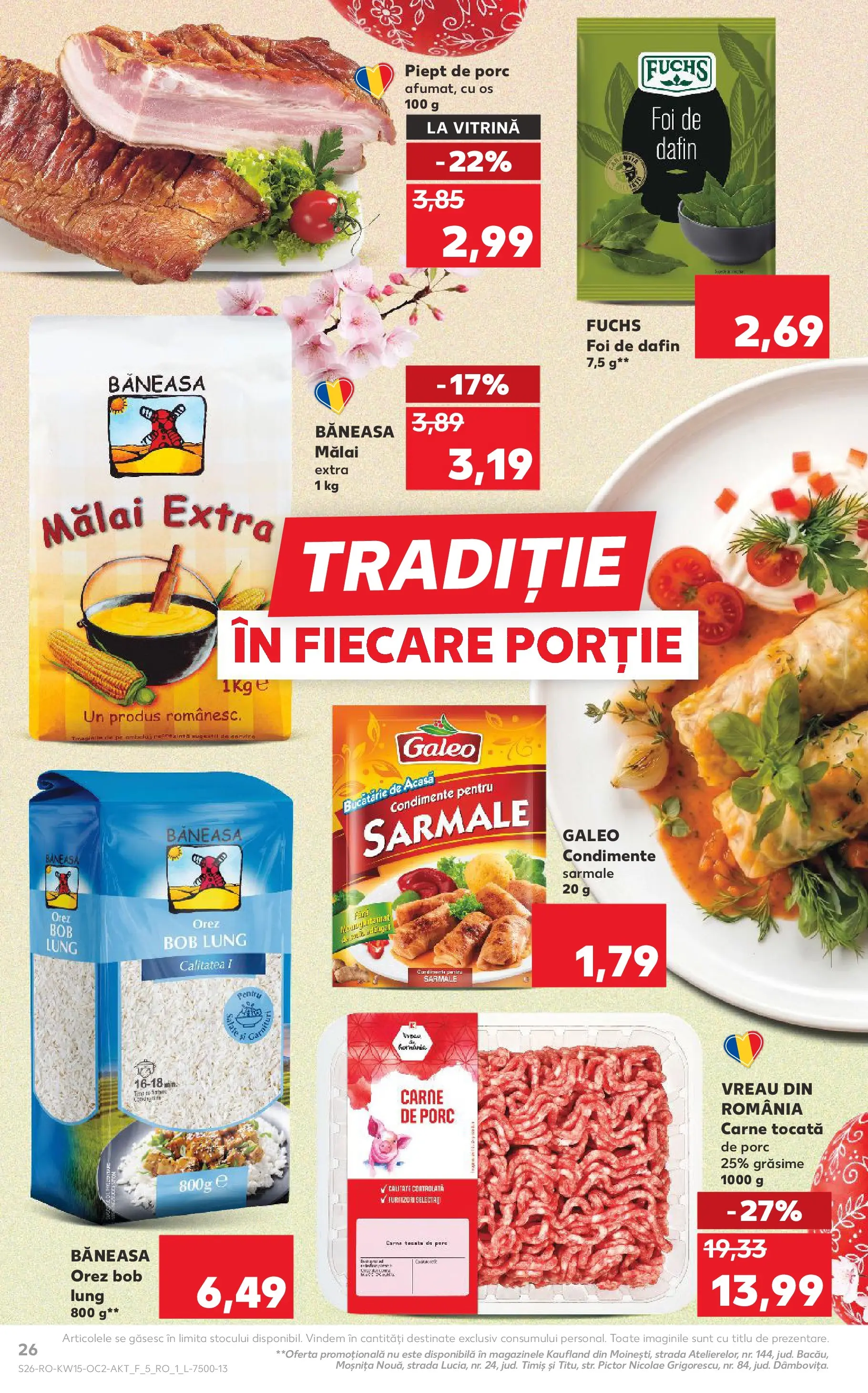 Kaufland Viseu de Sus 08.04.2026 - Revista si Oferta | Pagină: 26 | Produse: Vitrină, Orez, Mălai, Condimente