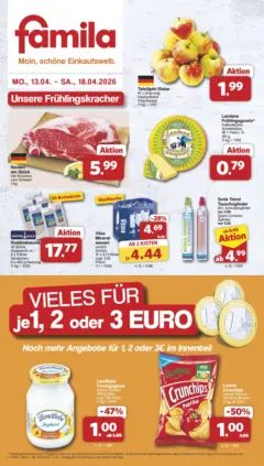 Famila Nordwest Wochenangebote ab 13.04.2026 gültig | Seite: 6 | Produkte: Rumpsteak, Cevapcici, Roastbeef, Zwiebeln