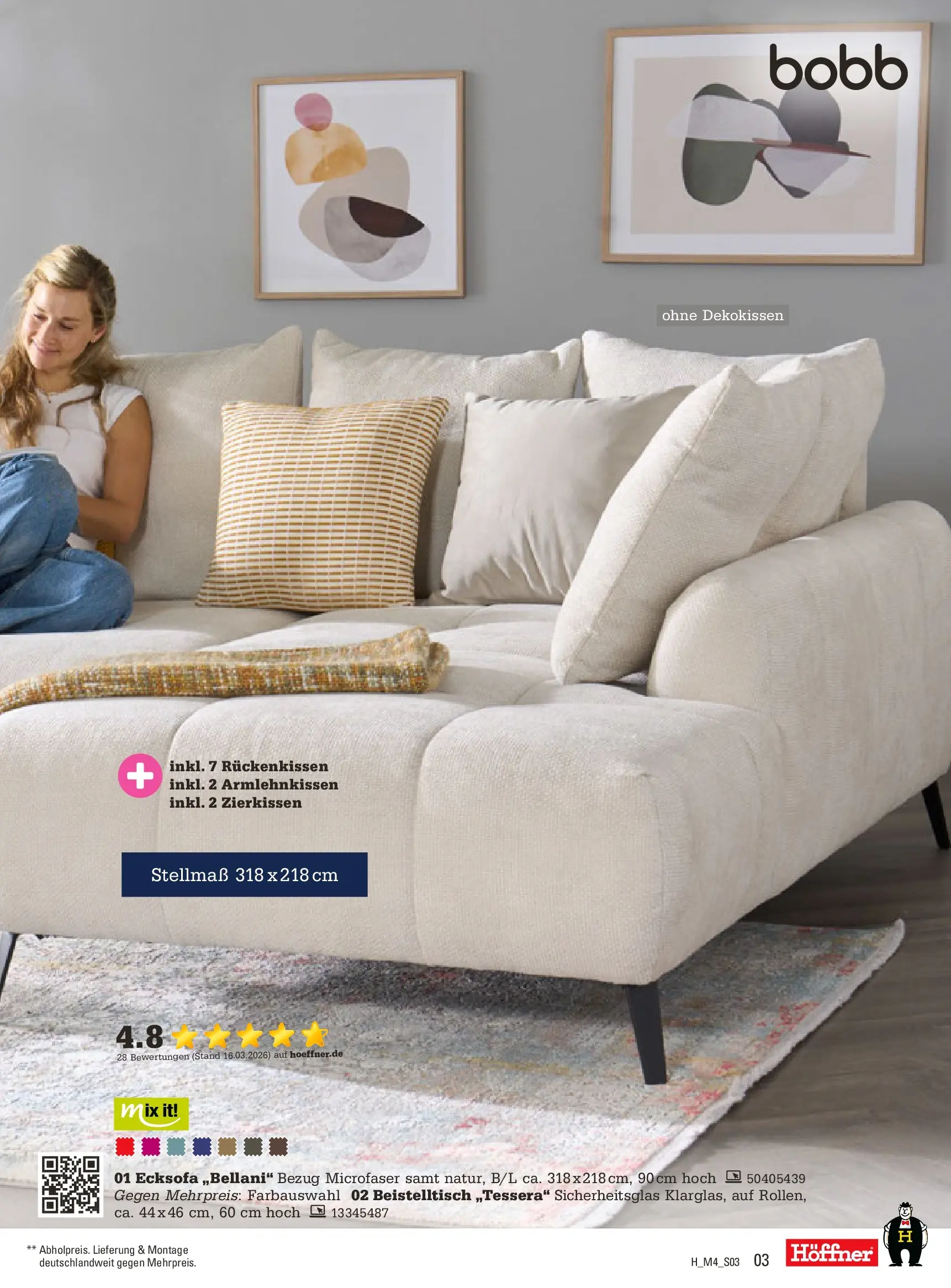 Höffner Prospekt Schönefeld	 (ab 01.04.2026) zum Blättern | Seite: 3 | Produkte: Ecksofa, Beistelltisch