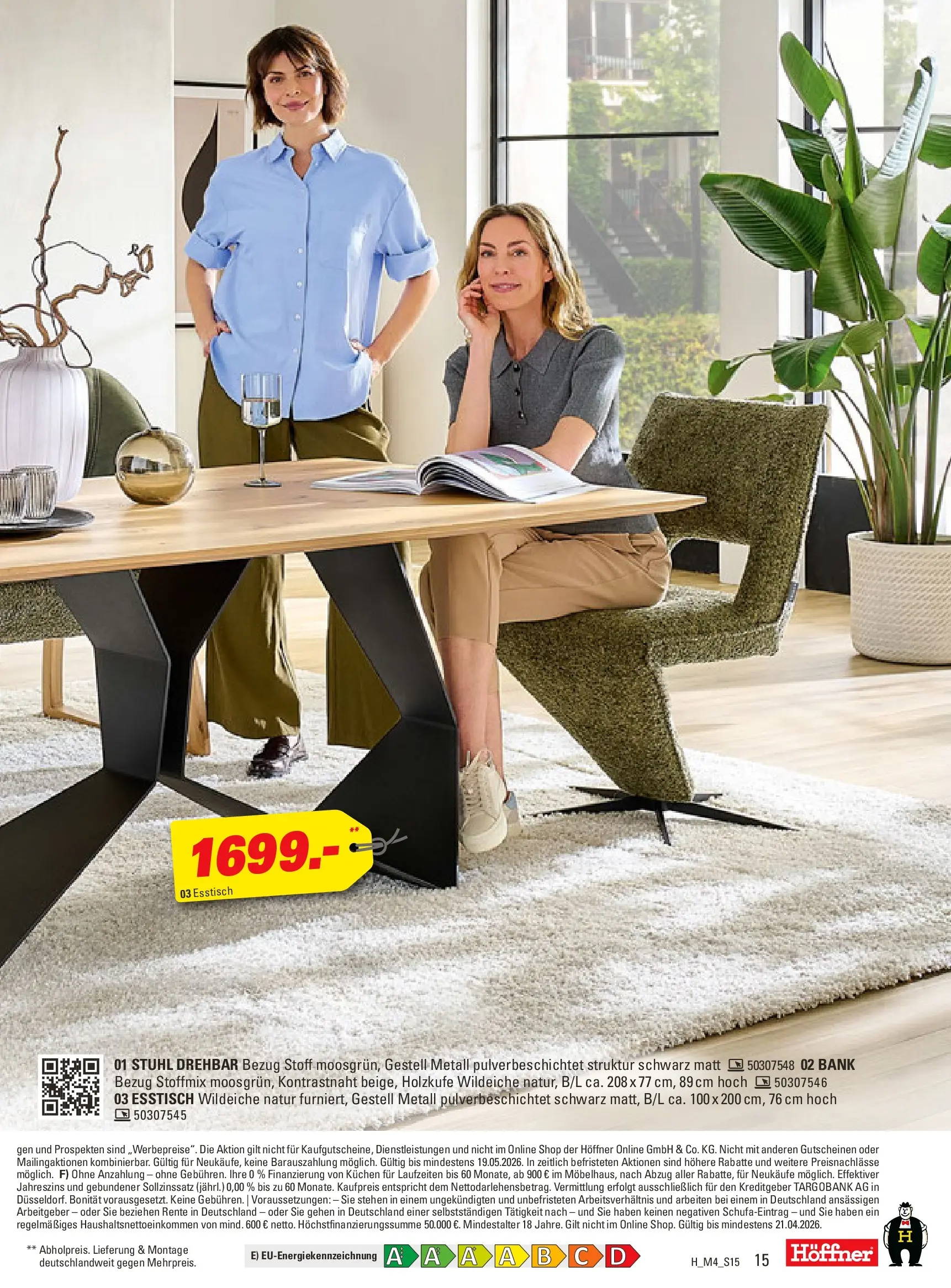 Höffner Prospekt Schönefeld	 (ab 01.04.2026) zum Blättern | Seite: 15 | Produkte: Esstisch, Stuhl, Kuchen