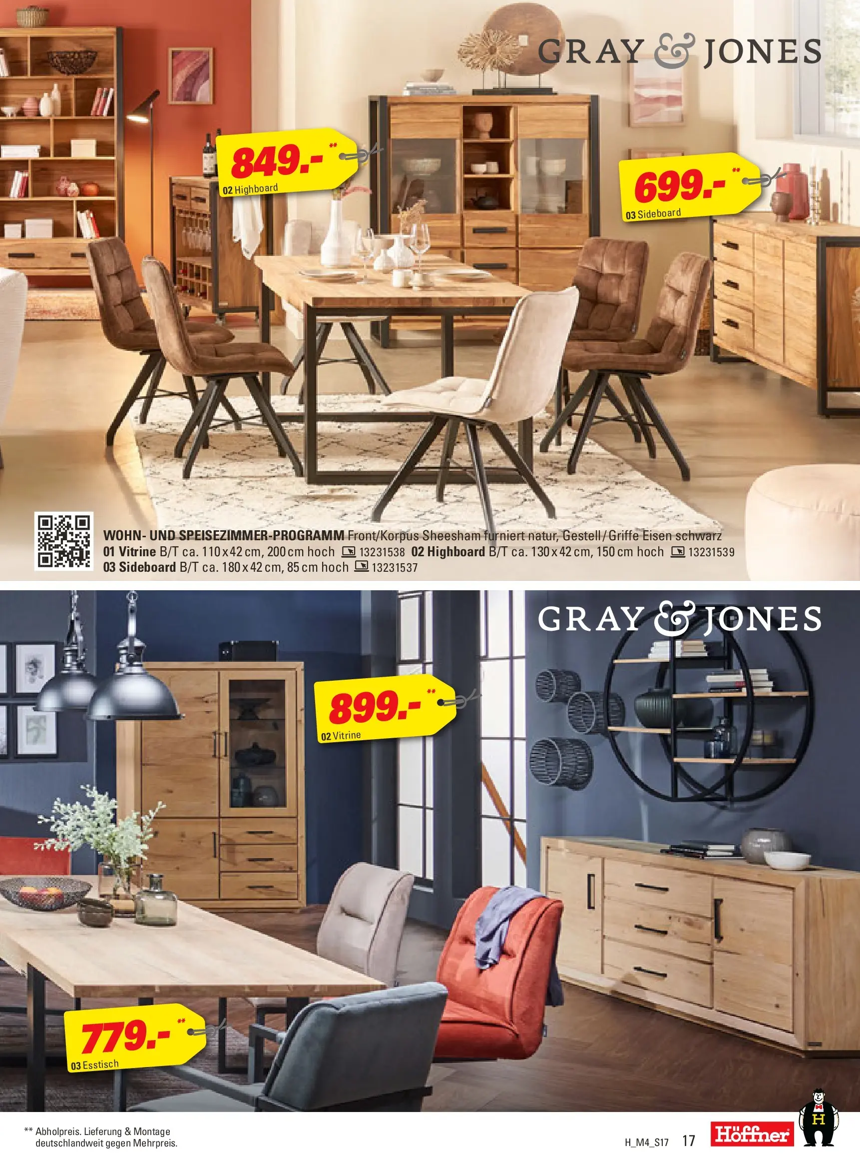 Höffner Prospekt Schönefeld	 (ab 01.04.2026) zum Blättern | Seite: 17 | Produkte: Sideboard, HIghboard, Esstisch, Vitrine