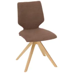 Stuhl in Holz, Textil Eichefarben, Altrosa