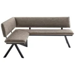 Eckbank 165/205 cm in Schwarz, Hellbraun