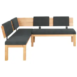 Eckbank 160/200 cm in Grau, Buchefarben