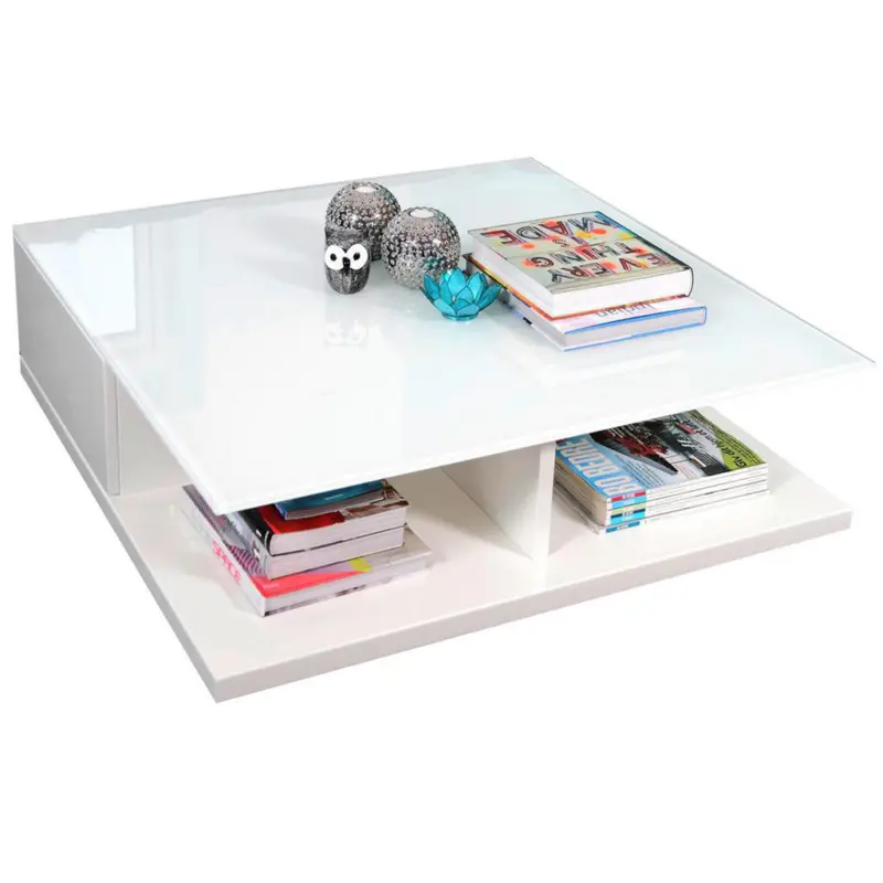 Couchtisch in Glas, Holzwerkstoff 100/100/36 cm