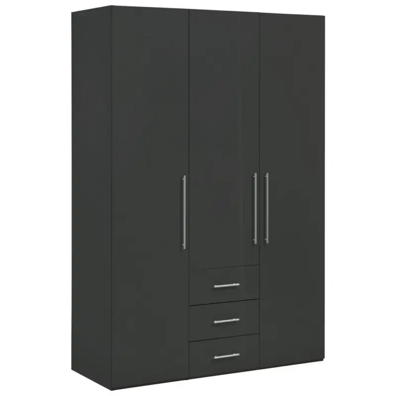 Dreht&uuml;renschrank in Anthrazit, Anthrazit Hochglanz