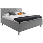 XXXLutz Lauterach - Ihr M&ouml;belhaus bei Bregenz Polsterbett gepolstertes Kopfteil, Lattenrost, Bettkasten Hellgrau 180/200 cm