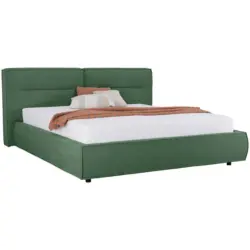 Polsterbett gepolstertes Kopfteil Gr&uuml;n 180/200 cm