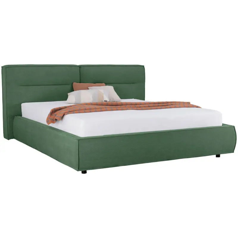 Polsterbett gepolstertes Kopfteil Gr&uuml;n 180/200 cm