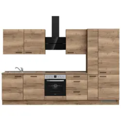 K&uuml;chenleerblock 330 cm in Eiche dunkel