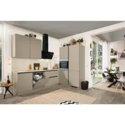 Eckk&uuml;che 276/183 cm in Creme, Grau