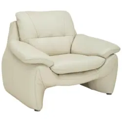 Sessel in Echtleder Hellgrau