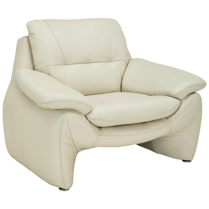 Sessel in Echtleder Hellgrau