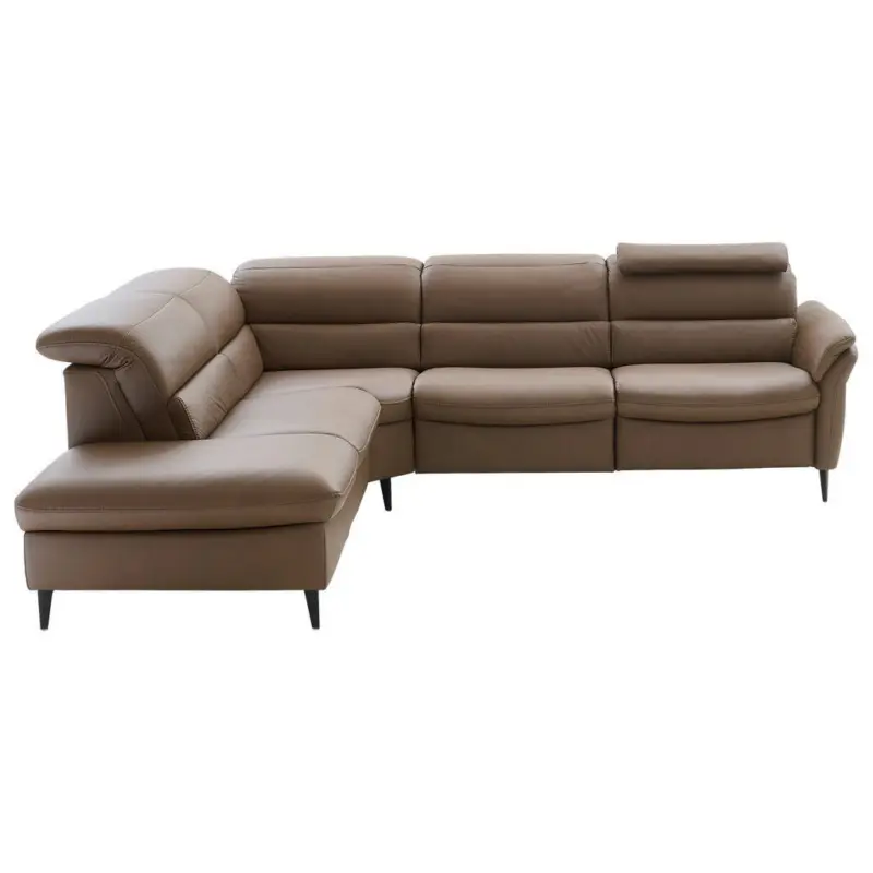 Ecksofa in Echtleder Braun 260/287 cm