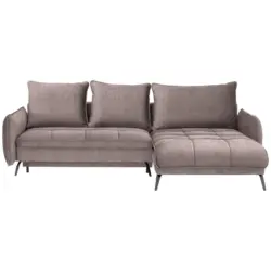 Ecksofa in Flachgewebe Taupe