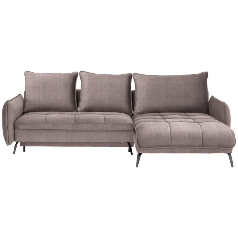 Ecksofa in Flachgewebe Taupe