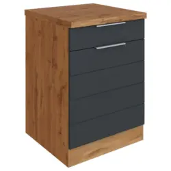 K&uuml;chenunterschrank 60/86/60 cm in Grau, Eiche Wotan