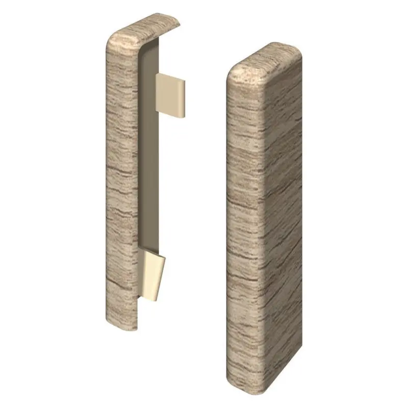 Sockelleistenendst&uuml;ck Eichefarben, Hellgrau