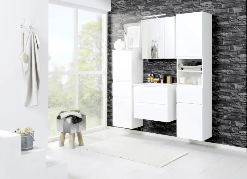 Badezimmer Cardiff ca. 80 cm mit LED Wei&szlig;