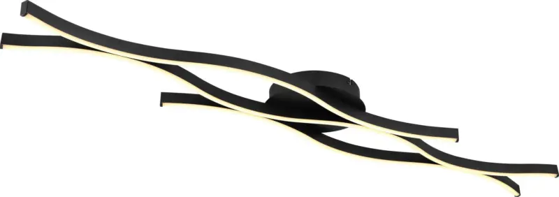 LED-Deckenleuchte Relo in Opal/Schwarz max. 35 Watt Deckenlampe