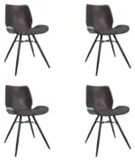 M&ouml;belix Stuhl-Set Barron 4er-Set ca. 47x82 cm Anthrazit