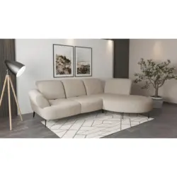 Ecksofa Dance E in Mikrofaser Beige 313/208 cm