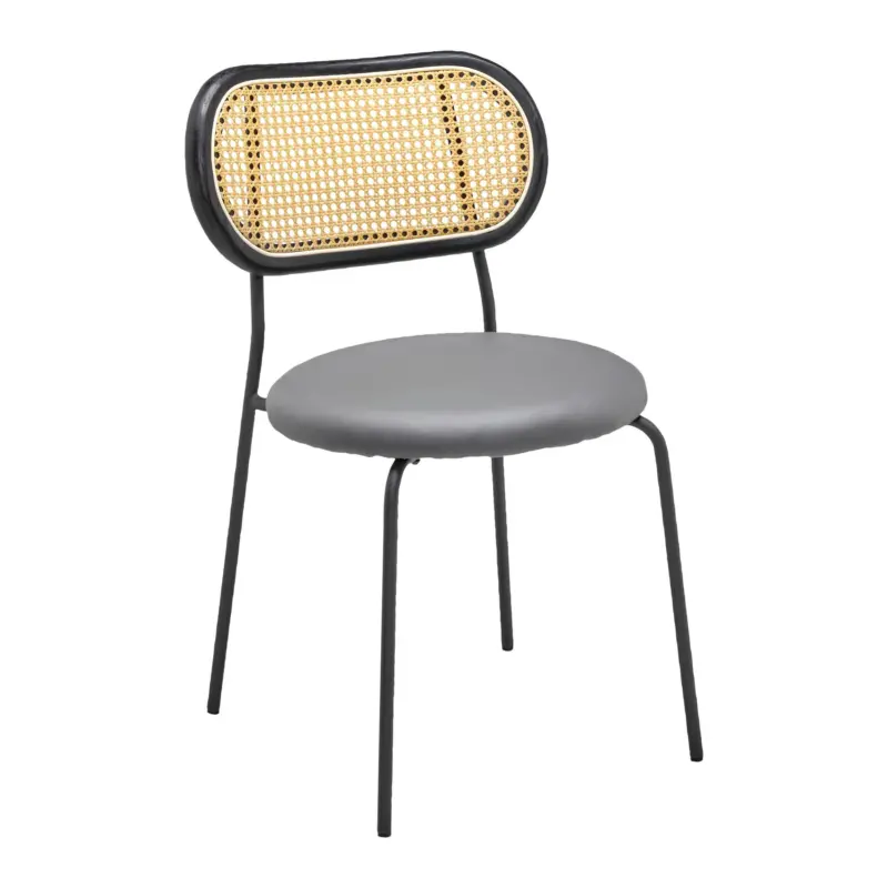 Stuhl Casa Grau Lederlook Gepolstert