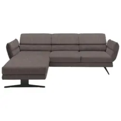 Ecksofa in Flachgewebe Greige 176-217/279-327 cm