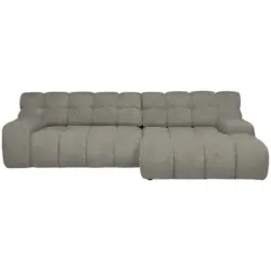 Ecksofa in Webstoff Graubraun 297/180 cm