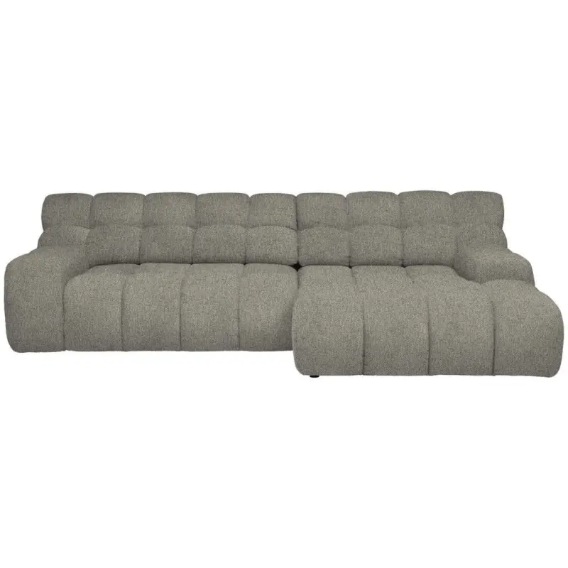 Ecksofa in Webstoff Graubraun 297/180 cm