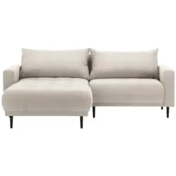 Ecksofa in Flachgewebe Beige 160/215 cm