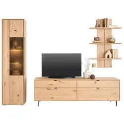 Wohnwand in Eichefarben 267/205/50 cm