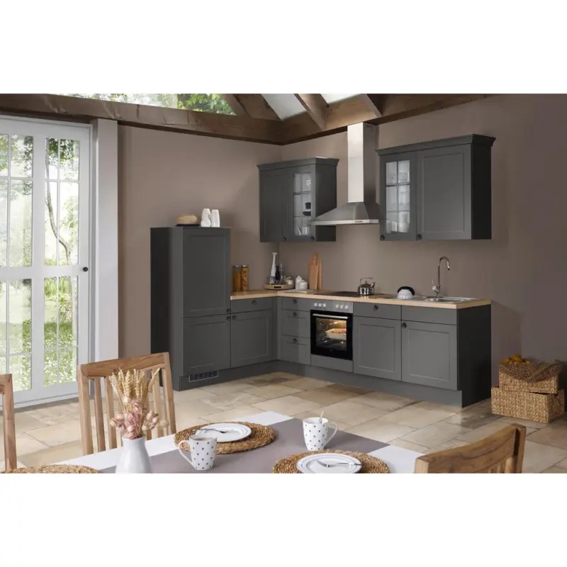 Eckk&uuml;che 185,4/290,0 cm in Graphitfarben