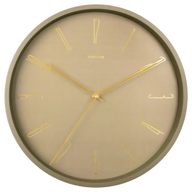 Wanduhr Belle Gr&uuml;n, Goldfarben 35/35/4 cm