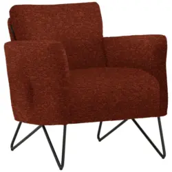 Sessel in Chenille, Mikrofaser Rostfarben